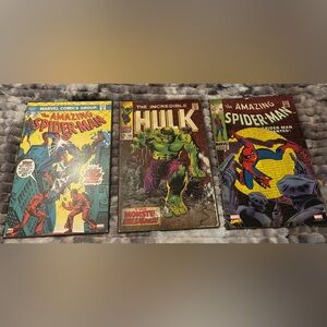 Marvel comics wooded wall hangings - collection of 3